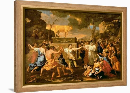 The Adoration of the Golden Calf, Before 1634-Nicolas Poussin-Framed Premier Image Canvas