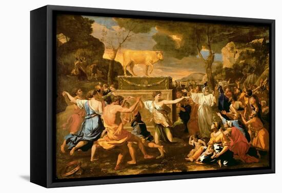 The Adoration of the Golden Calf, Before 1634-Nicolas Poussin-Framed Premier Image Canvas
