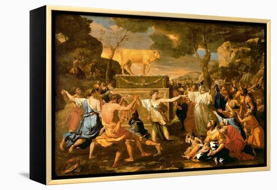 The Adoration of the Golden Calf, Before 1634-Nicolas Poussin-Framed Premier Image Canvas