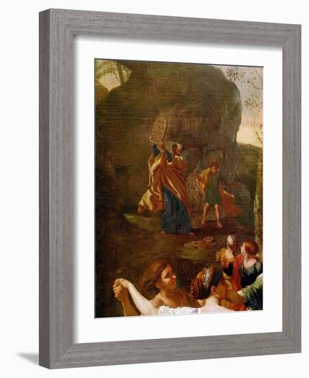 The Adoration of the Golden Calf, before 1634-Nicolas Poussin-Framed Giclee Print