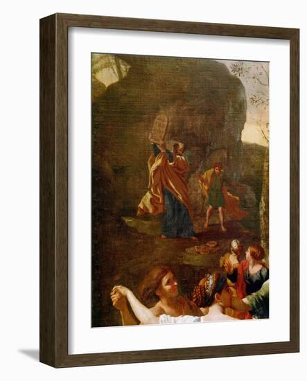 The Adoration of the Golden Calf, before 1634-Nicolas Poussin-Framed Giclee Print