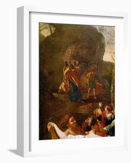 The Adoration of the Golden Calf, before 1634-Nicolas Poussin-Framed Giclee Print