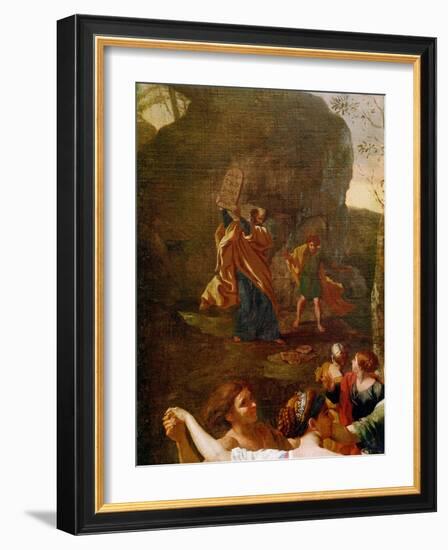 The Adoration of the Golden Calf, before 1634-Nicolas Poussin-Framed Giclee Print