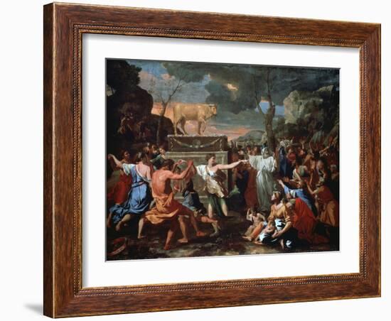 The Adoration of the Golden Calf, C1635-Nicolas Poussin-Framed Giclee Print