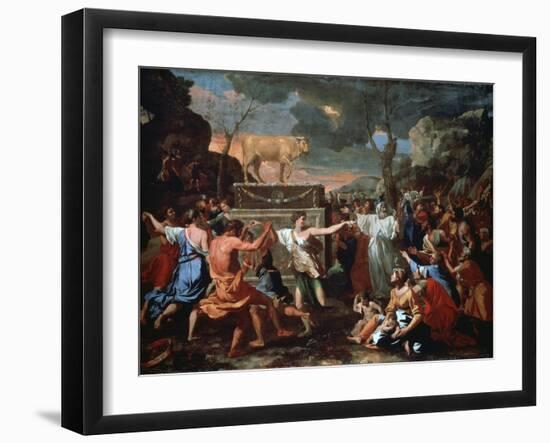 The Adoration of the Golden Calf, C1635-Nicolas Poussin-Framed Giclee Print