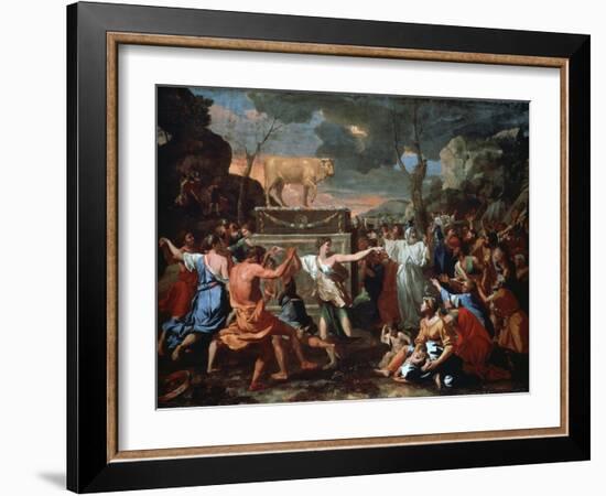 The Adoration of the Golden Calf, C1635-Nicolas Poussin-Framed Giclee Print