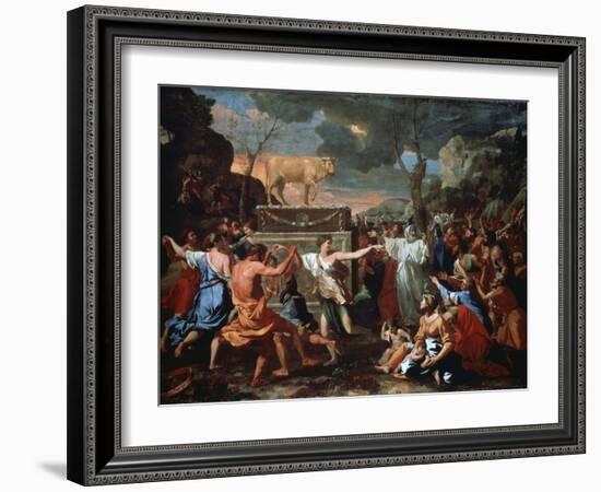 The Adoration of the Golden Calf, C1635-Nicolas Poussin-Framed Giclee Print