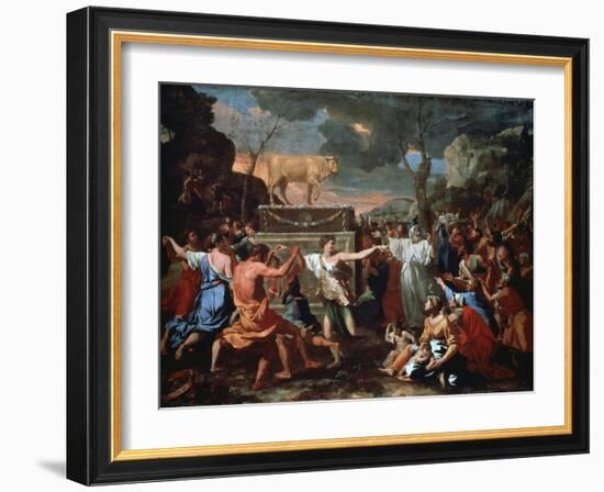 The Adoration of the Golden Calf, C1635-Nicolas Poussin-Framed Giclee Print