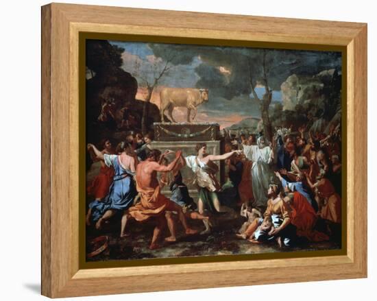 The Adoration of the Golden Calf, C1635-Nicolas Poussin-Framed Premier Image Canvas