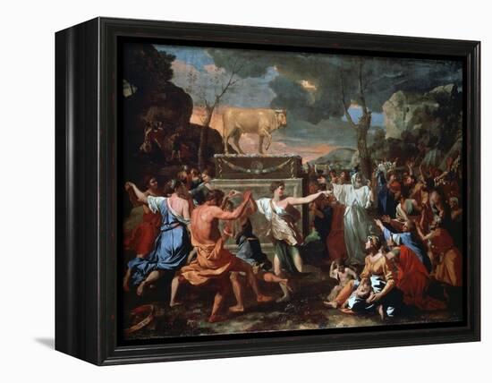 The Adoration of the Golden Calf, C1635-Nicolas Poussin-Framed Premier Image Canvas