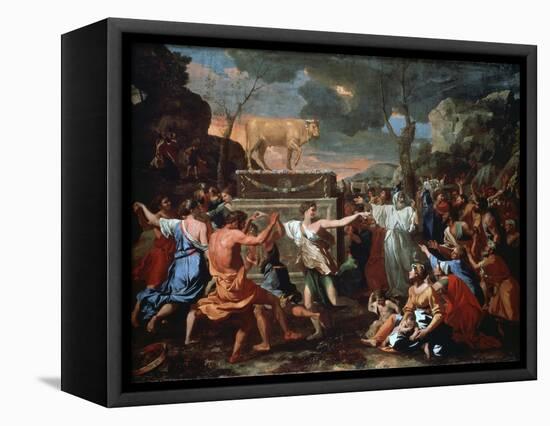 The Adoration of the Golden Calf, C1635-Nicolas Poussin-Framed Premier Image Canvas