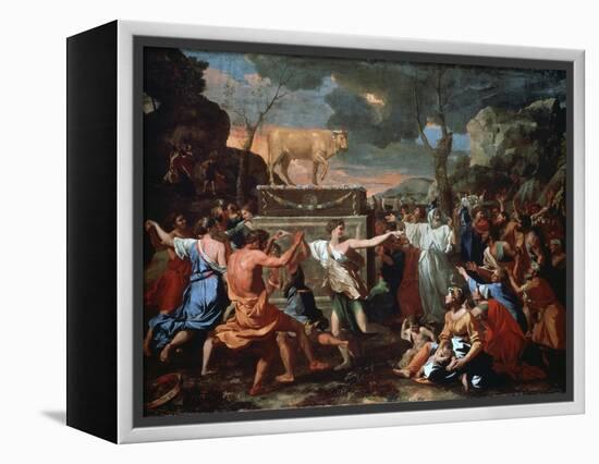 The Adoration of the Golden Calf, C1635-Nicolas Poussin-Framed Premier Image Canvas