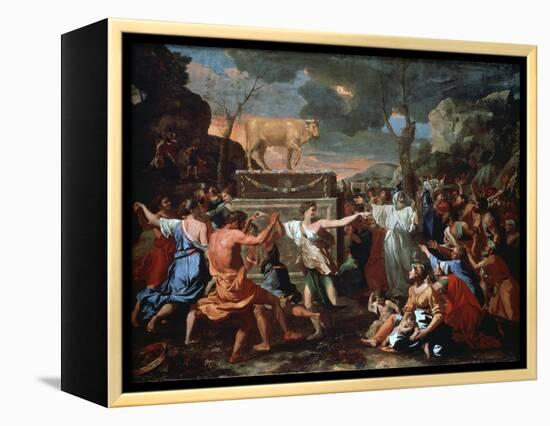 The Adoration of the Golden Calf, C1635-Nicolas Poussin-Framed Premier Image Canvas