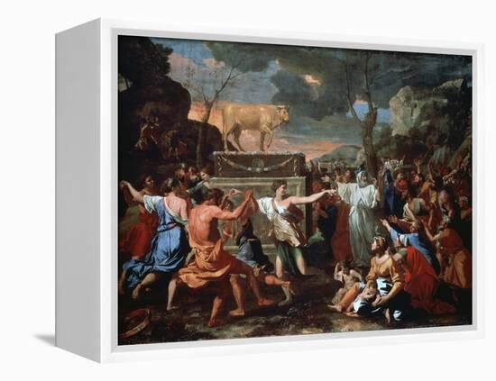 The Adoration of the Golden Calf, C1635-Nicolas Poussin-Framed Premier Image Canvas