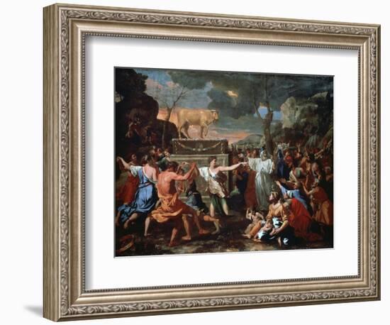 The Adoration of the Golden Calf, C1635-Nicolas Poussin-Framed Giclee Print