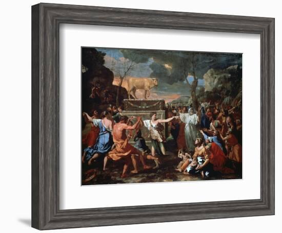 The Adoration of the Golden Calf, C1635-Nicolas Poussin-Framed Giclee Print