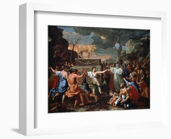 The Adoration of the Golden Calf, C1635-Nicolas Poussin-Framed Giclee Print