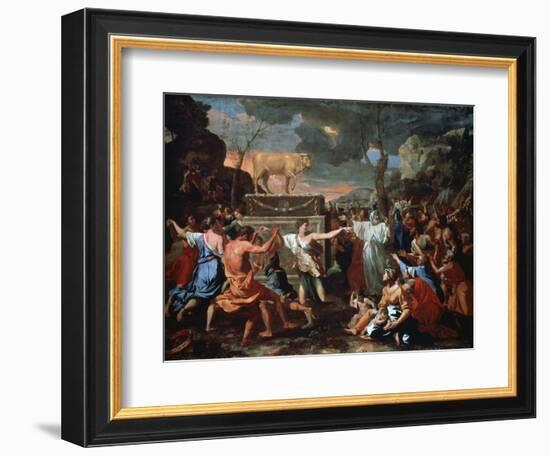 The Adoration of the Golden Calf, C1635-Nicolas Poussin-Framed Giclee Print