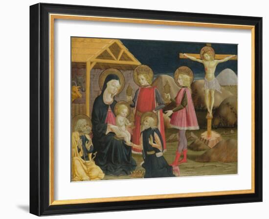 The Adoration of the Kings, and Christ on the Cross, Ca 1470-Benedetto Bonfigli-Framed Giclee Print