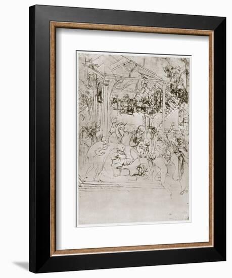 The Adoration of the Kings, C1480-Leonardo da Vinci-Framed Giclee Print