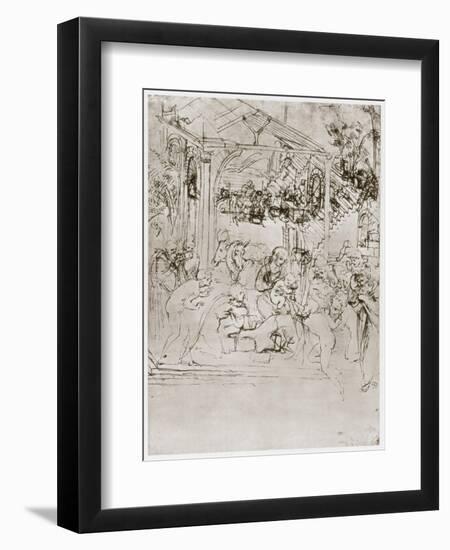 The Adoration of the Kings, C1480-Leonardo da Vinci-Framed Giclee Print