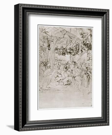 The Adoration of the Kings, C1480-Leonardo da Vinci-Framed Giclee Print