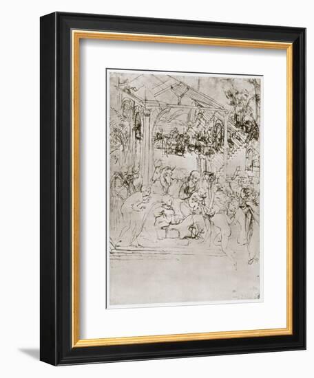 The Adoration of the Kings, C1480-Leonardo da Vinci-Framed Giclee Print