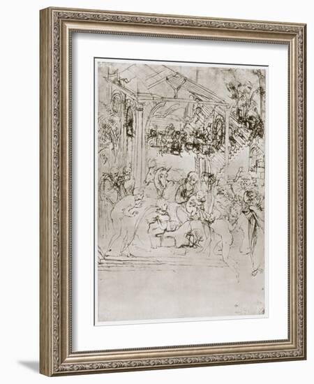 The Adoration of the Kings, C1480-Leonardo da Vinci-Framed Giclee Print