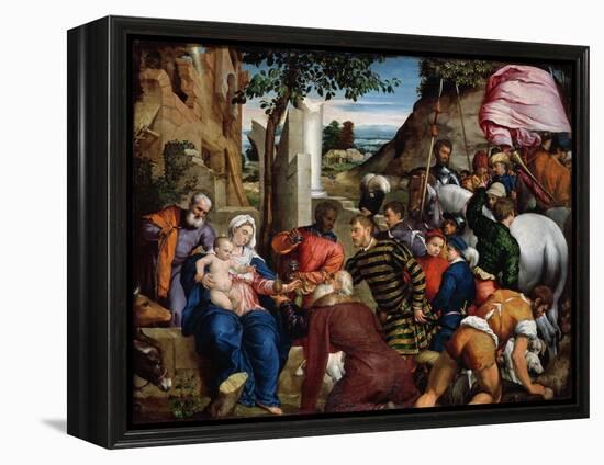 The Adoration of the Kings, Early 1540s-Jacopo Bassano-Framed Premier Image Canvas