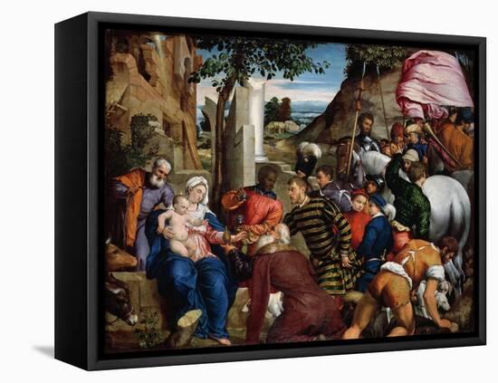 The Adoration of the Kings, Early 1540s-Jacopo Bassano-Framed Premier Image Canvas