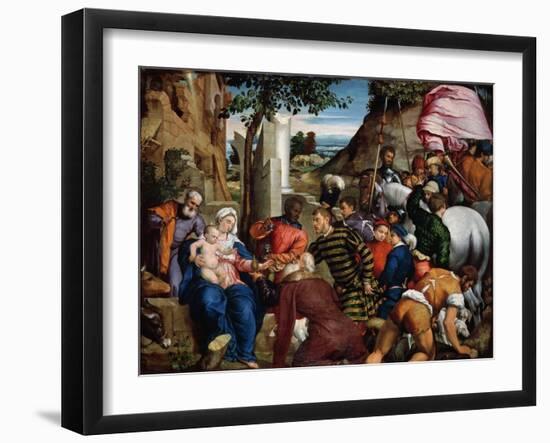 The Adoration of the Kings, Early 1540s-Jacopo Bassano-Framed Giclee Print