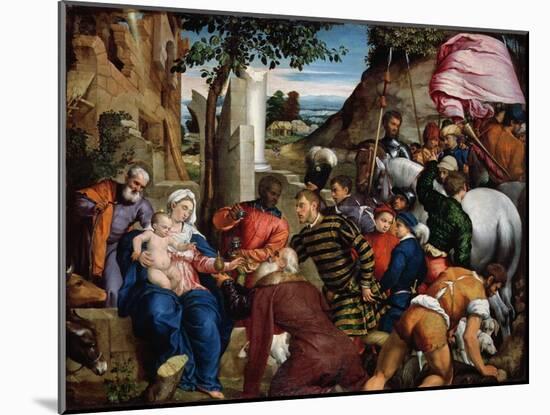 The Adoration of the Kings, Early 1540s-Jacopo Bassano-Mounted Giclee Print