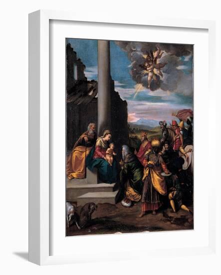 The Adoration of the Magi, 1575-1580-Ippolito Scarsellino-Framed Giclee Print