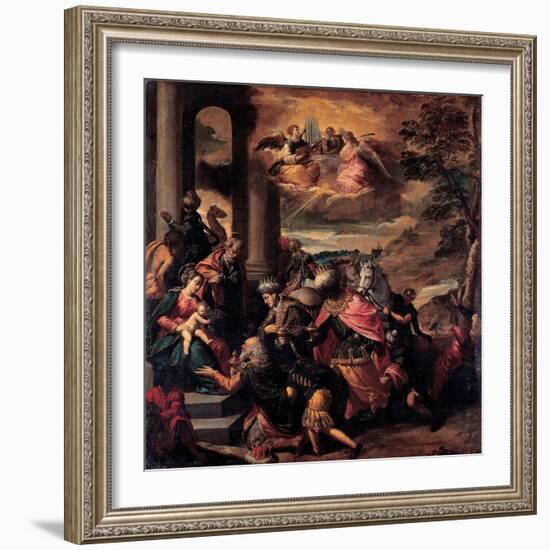 The Adoration of the Magi, 1580-Ippolito Scarsellino-Framed Giclee Print