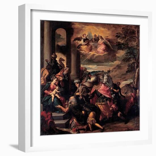 The Adoration of the Magi, 1580-Ippolito Scarsellino-Framed Giclee Print