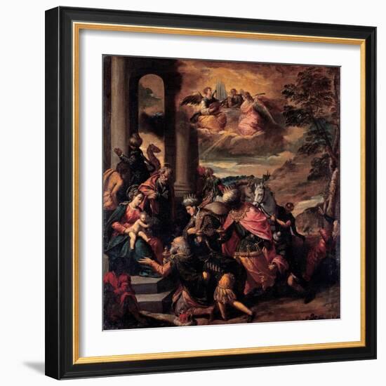 The Adoration of the Magi, 1580-Ippolito Scarsellino-Framed Giclee Print