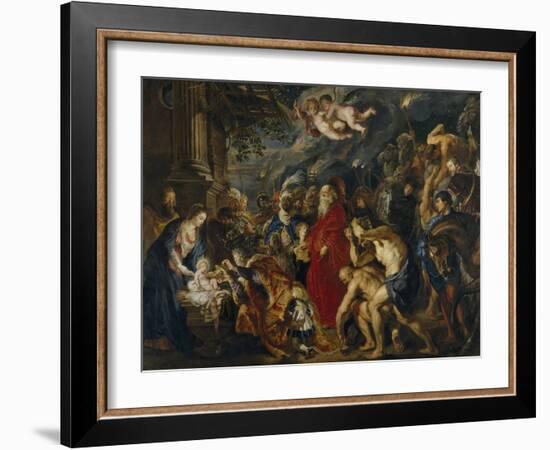 The Adoration of the Magi, 1610-1620S-Peter Paul Rubens-Framed Giclee Print