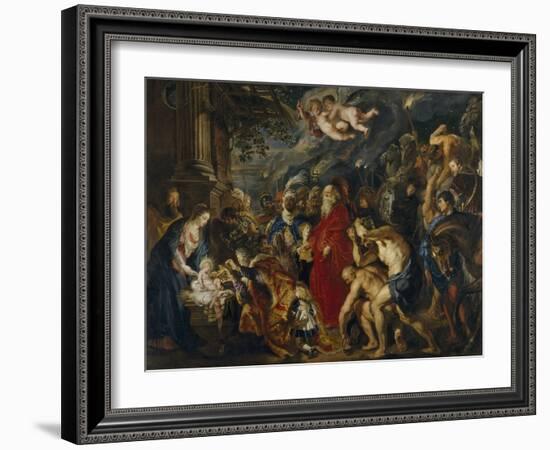 The Adoration of the Magi, 1610-1620S-Peter Paul Rubens-Framed Giclee Print