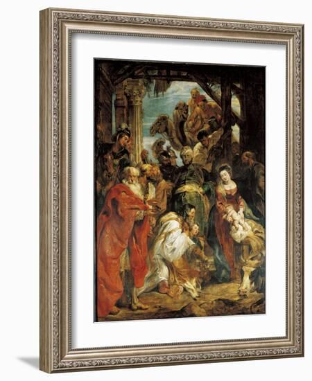 The Adoration of the Magi, 1624-Peter Paul Rubens-Framed Giclee Print