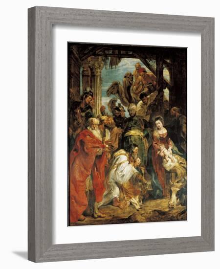 The Adoration of the Magi, 1624-Peter Paul Rubens-Framed Giclee Print