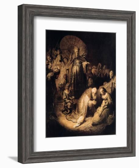 The Adoration of the Magi, 1632-Rembrandt van Rijn-Framed Giclee Print