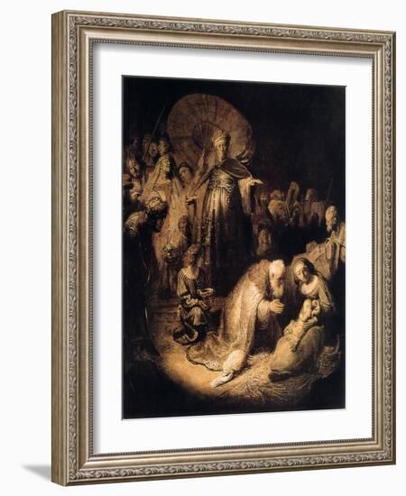 The Adoration of the Magi, 1632-Rembrandt van Rijn-Framed Giclee Print