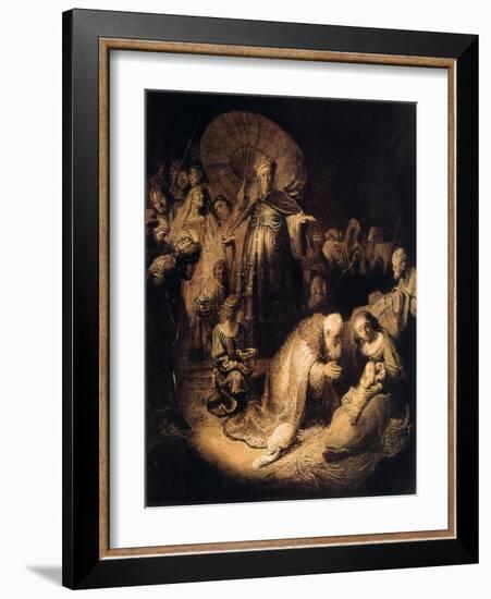 The Adoration of the Magi, 1632-Rembrandt van Rijn-Framed Giclee Print