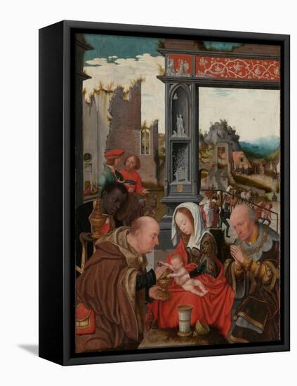 The Adoration of the Magi, c.1520-5-Jan Mostaert-Framed Premier Image Canvas