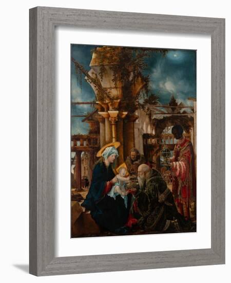 The Adoration of the Magi, C.1530-1535 (Mixed Technique on Lime Wood)-Albrecht Altdorfer-Framed Giclee Print