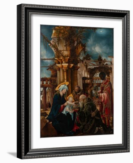 The Adoration of the Magi, C.1530-1535 (Mixed Technique on Lime Wood)-Albrecht Altdorfer-Framed Giclee Print