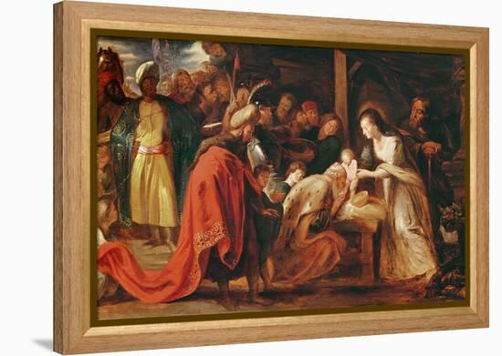 The Adoration of the Magi, C.1617-18 (Oil on Canvas)-Peter Paul Rubens-Framed Premier Image Canvas