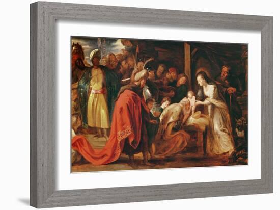 The Adoration of the Magi, C.1617-18 (Oil on Canvas)-Peter Paul Rubens-Framed Giclee Print