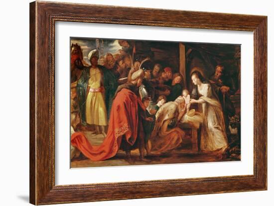 The Adoration of the Magi, C.1617-18 (Oil on Canvas)-Peter Paul Rubens-Framed Giclee Print