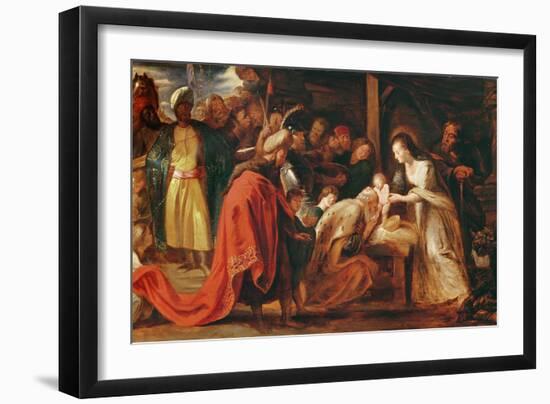 The Adoration of the Magi, C.1617-18 (Oil on Canvas)-Peter Paul Rubens-Framed Giclee Print